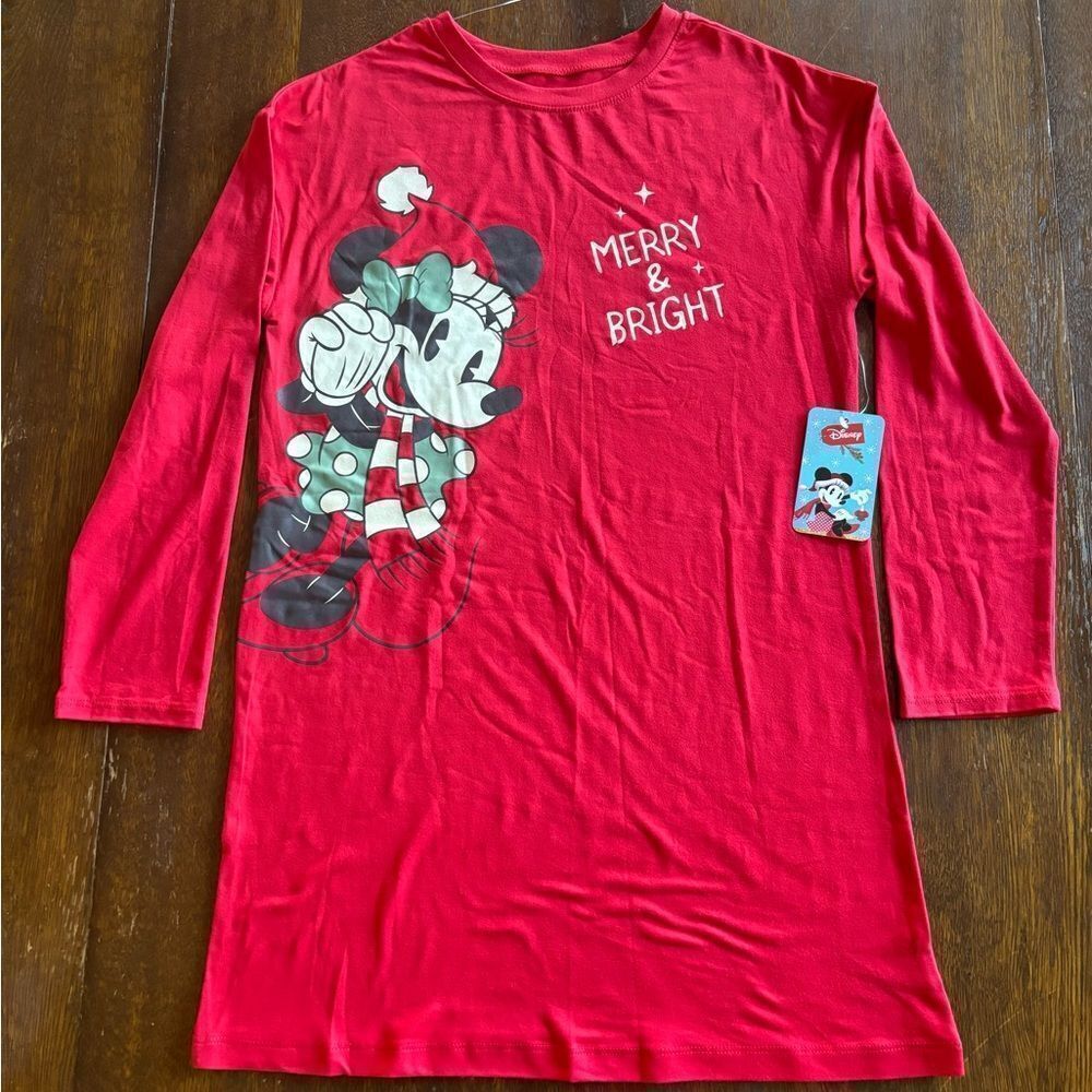 Disney Minnie Mouse Merry & Bright Nightgown, Size 10/12, NWT